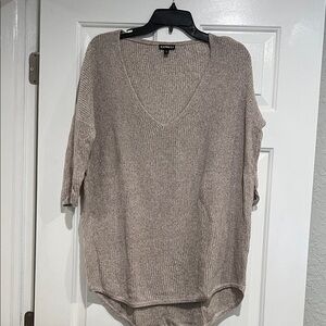 Express Women's V-Neck Sweater - Light Brown